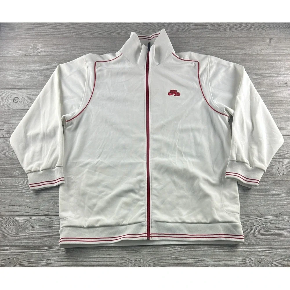 Nike Air Jacket Mens 2XL Full Zip Track Athletic Set It Off Revolution White Y2k